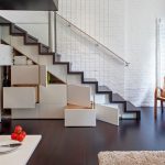 small-apartment-renovation-staircase-industrial-with-whitewashed-brick-brushed-engineered-wood-flooring